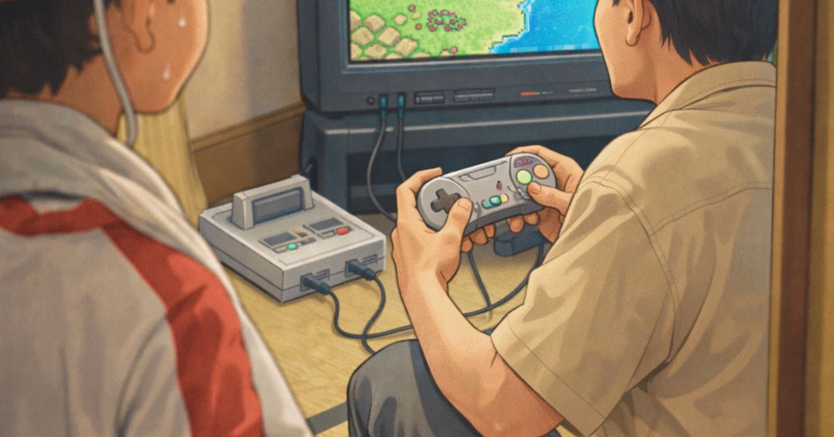 子供を差し置いてゲームをプレイする父親